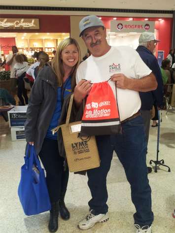 Local residents attend Chatham-Kent's Walk a Mile In Her Shoes event at the Downtown Chatham Centre, May 31, 2015. (Photo by the Blackburn Radio Summer Patrol)