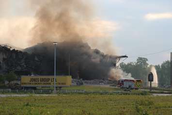 Heavy smoke from the fire at Windsor Raceway July 1, 2015. (Photo by Adelle Loiselle)