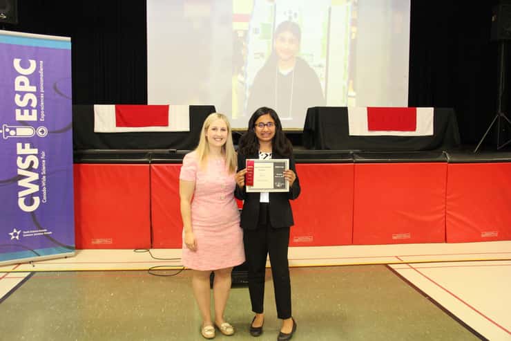 (From left to right) Melissa Chopcian with Naina Patel at the 2026 Lambton County Science Fair. Submitted photo.