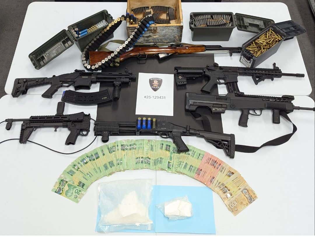 Three charged after several guns, cocaine seized
