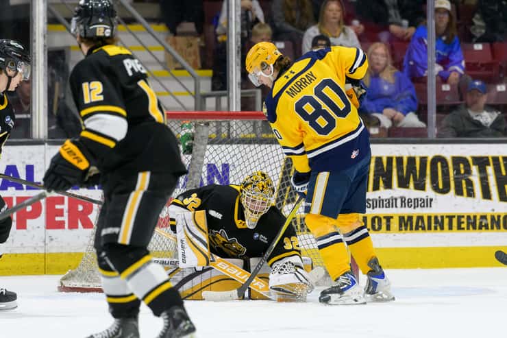 Erie Otters at Sarnia Sting, March 18, 2026. Photo by Metcalfe Photography. 