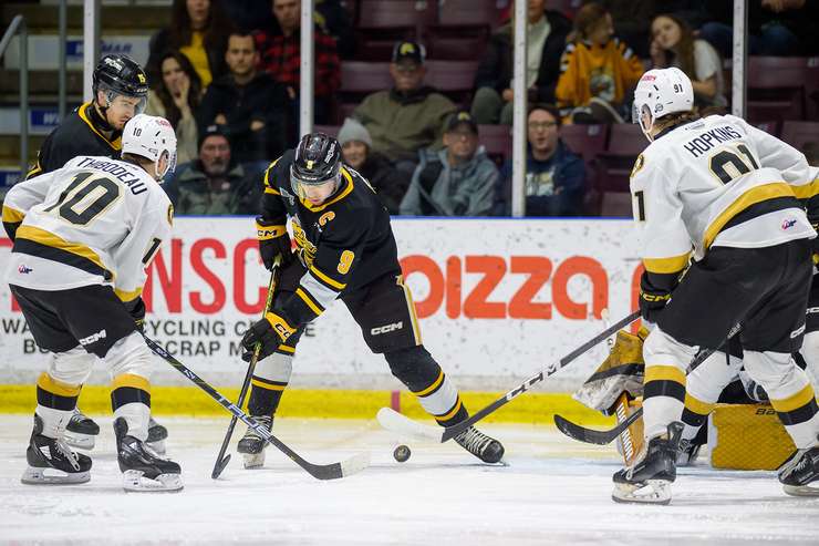 Sarnia Sting host Kingston Frontenac's at Progressive Auto Sales arena on March 10, 2024 (Metcalfe Photography)
