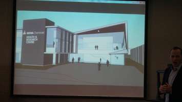 Lambton College reveals detailed architect plans for its Nova Chemicals Health & Research Centre and the Athletics & Fitness Complex. January 8, 2016 (BlackburnNews.com Photo by Briana Carnegie)
