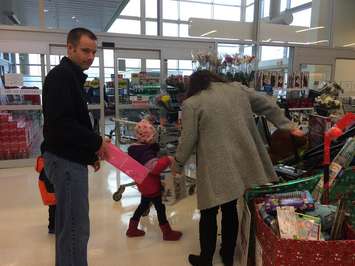 Blackburn Radio and McKinlay Funeral Homes band together to support the Chatham Goodfellows’ “No Child Without a Christmas” campaign at the Real Canadian Superstore, December 2, 2015. (Photo courtesy of 
Meagan Judd) 