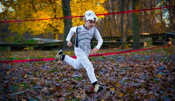 A young boy at the inaugural Cana-Scare-A-Park. October 2022. (Photo by The City of Sarnia)