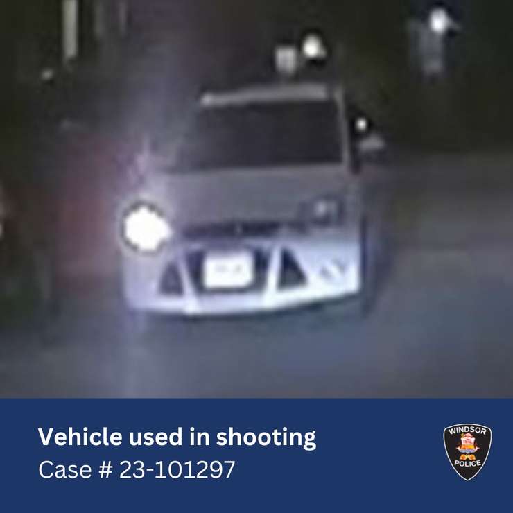 Vehicle used in shooting front view (Image courtesy of the Windsor Police Service)