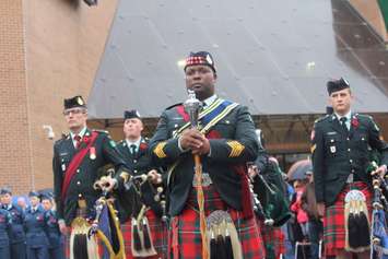 Remembrance Day ceremony at Chatham's Cenotaph, November 11, 2016 (Photo by Jake Kislinsky)