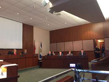 Sarnia Police in attendance at Sarnia Council's Monday October 24, 2016 meeting. BlackburnNews.com photo by Melanie Irwin