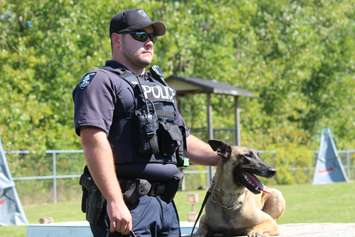 Constable Sean Richardson and Windsor police dog Hasko, September 16, 2015. (Photo by Jason Viau)