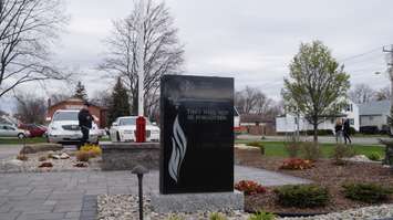 Firefighters' Memorial Garden at the Clifford Hanson Fire Station on East St. in Sarnia. (BlackburnNews.com File Photo by Briana Carnegie)