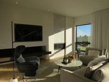 The living room at the Dream Lottery home at 2074 Ironwood Rd. (Photo by Miranda Chant, Blackburn News)