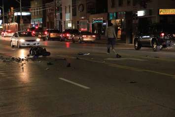 Police responded to a crash involving a motorcycle in the area of Tecumseh Rd. E and Arthur Rd., November 17, 2017. (Photo courtesy of Allan Johnson)