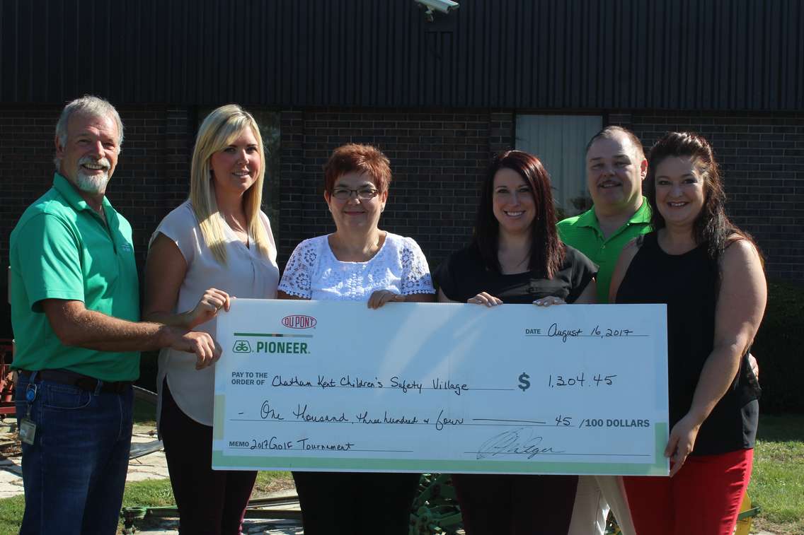 DuPont Pioneer presents Chatham-Kent Children's Safety Village with cheque for $1304.45. August 16, 2017. (Photo by Sarah Cowan Blackburn-News Chatham-Kent). 