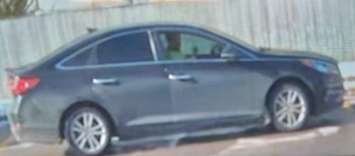 Police are looking to speak with this male driving this vehicle after an alleged suspicious interaction with students in the Clinton Tim Horton's parking lot. (Photo provided by Huron County OPP)
