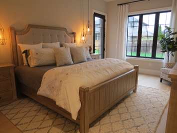 The master bedroom  inside the Dream Lottery home at 2397 Meadowlands Way. (Photo by Miranda Chant, Blackburn News)