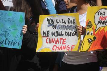 Students at Vincent Massey Secondary School participate in the global climate strike, September 27, 2019. (Photo by Maureen Revait)