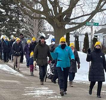 Walkers taking part in the Coldest Night of the Year fundraising walk for United Way Perth Huron (Photo provided by United Way)