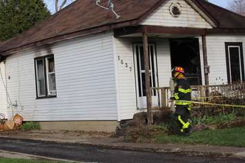 A fire at 1637 Jefferson Blvd. in Windsor is under investigation.  April 16, 2015. (Photo by Adelle Loiselle)