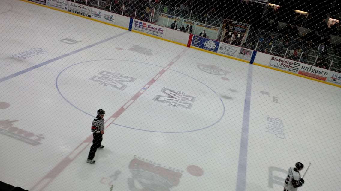Centre ice at Chatham Memorial Arena. (BlackburnNews.com file photo)