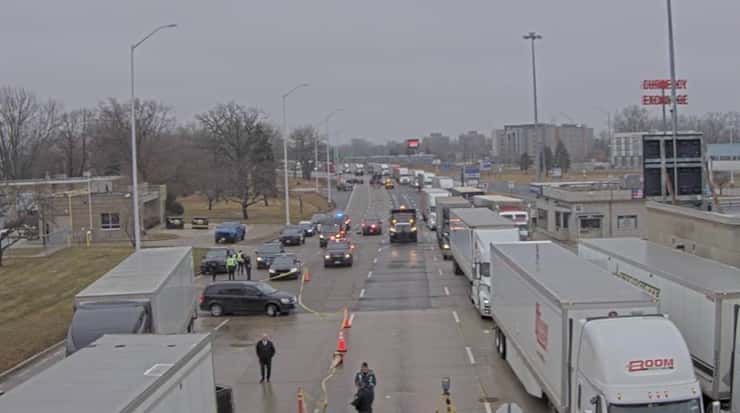 Investigators on scene of a crash at the Blue Water Bridge - Jan 7/26 (Photo courtesy of Federal Bridge Corporation)
