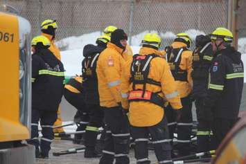 Emergency personnel take part in a training exercises February 24, 2015. (Photo by Jason Viau)