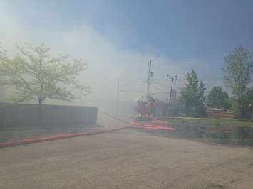 Image of a structure fire at 840 Wyandotte St. E, May 23, 2016 (Photo by Adelle Loiselle)