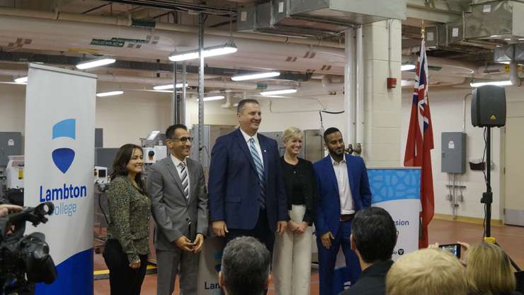 The official launch of the Lambton College's Canadian Extrusion Lab. 11 October 2023. (Photo by SarniaNewsToday.ca)