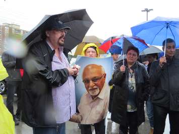 Hundreds attended a memorial service on Wonderland Rd. S, for murdered London cab driver Vijay Bhatia, May 4, 2017. (Photo by Miranda Chant)
