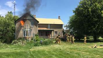 The Sarnia Fire Rescue Service conducts live fire training at 2172 London Line in Sarnia. June 9, 2017 (Photo by Melanie Irwin)