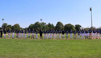 Members of the Lambton Lions Men's Baseball Team at Errol Russell Park (Photo courtesy of Tyler Bennett via Facebook)