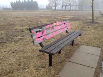 Photo of the vandalism in Pt Edward. (Photo submitted by Larry Gordon)