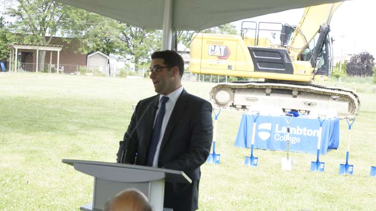 Michael Kaye speaking at the Lambton College ground breaking ceremony (Photo by: Lindsay Newman/ Blackburn Media)