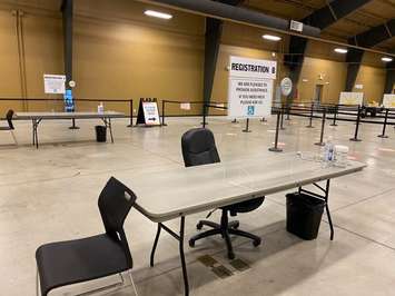 Chatham Mass Vaccination Clinic at the John D. Bradley Centre on February 22, 2021 (Photo by Allanah Wills)
