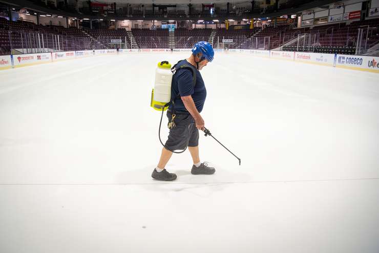 Arena team at Progressive Auto Sales Arena. Photo courtesy of the City of Sarnia Facebook page. 