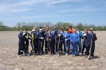  To celebrate the completion of the 8-year Lambton County Naturalization Project, 17 Enbridge staff joined SCRCA forestry specialists for a tree planting event on one of the properties in Wilkesport. (Handout.)