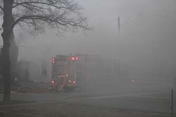 Windsor fire crews battle a blaze at 1574 Gladestone Ave., April 7, 2015. (Photo by Jason Viau)