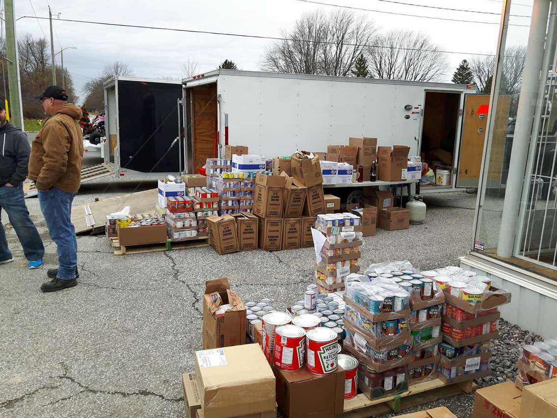 Food collected at the Chatham-Kent ATV Food Drive at Bobs Motorsports in Chatham on Nov. 17, 2018.  (Photo submitted by Vince Masse)