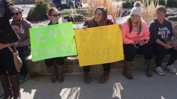 Sarnia's anti-poverty rally at city hall. October 14, 2016 BlackburnNews.com photo by Leeya Morrow