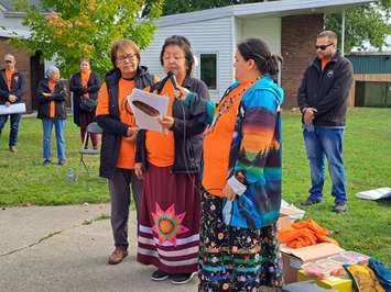 Healing walk and gathering in Wallaceburg. (Photo by Paul Pedro)