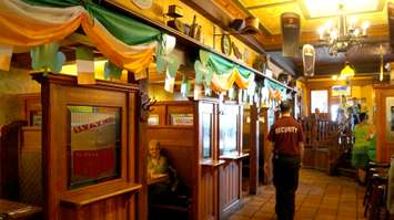 St. Patrick's Day celebrations at Paddy Flaherty's around 11am. The restaurant was already filling up to kick off their busiest  day of the year. March 17, 2016 (BlackburnNews.com Photo by Briana Carnegie)