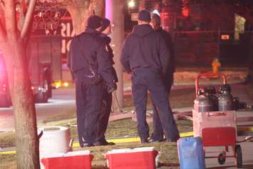 Emergency vehicles light up Richmond St in Walkerville, Windsor on April 1, 2018. Photo by Mark Brown/Blackburn News.