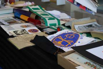 Items stored in Windsor's time capsule, back in 1992, are revealed in celebration of the city's upcoming 125th birthday, May 16, 2017. (Photo by Mike Vlasveld)