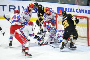 The Sarnia Sting hosting the Kitchener Rangers. 12 March 2023. (Metcalfe Photography)