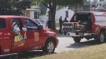 Sarnia firefighters respond to house fire in the area of Russell St. and Cameron St. August 9, 2016 BlackburnNews.com photo by Josh Boyce