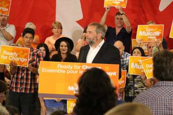 Federal NDP Leader Tom Mulcair stops in Windsor on July 22, 2015. (Photo by Ricardo Veneza)
