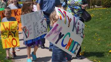 Sarnia-Lambton Sex-ed Protest May 8 2015 (Photo by Briana Carnegie)