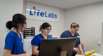 Healthcare workers at LifeLabs' London Road facility in Sarnia. March 29, 2019. (Photo by Colin Gowdy, BlackburnNews)