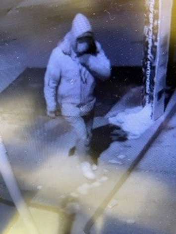 Surveillance photo released by police in connection with a break-in and theft from Tim Horton's in Chatham. (Submitted photo)