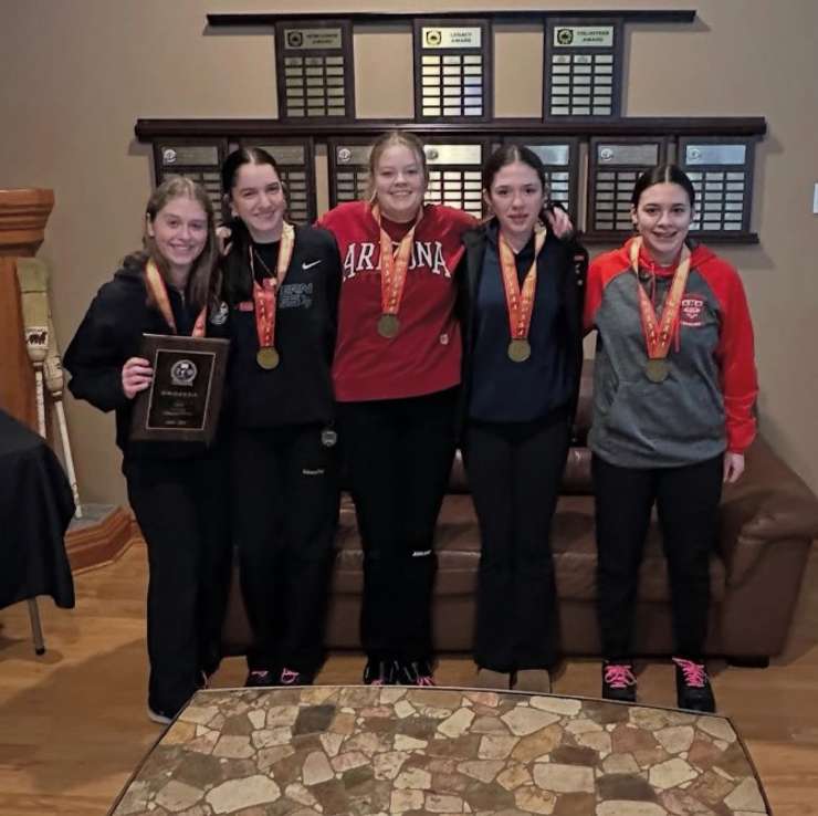 The Northern Vikings Senior Girls' Curling Team (Photo courtesy of Northern Collegiate)