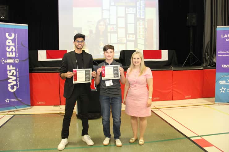 (From left to right) Muhammad Mustafa Arif, Ben Harper and Melissa Chopcian at the 2026 Lambton County Science Fair. Submitted photo.